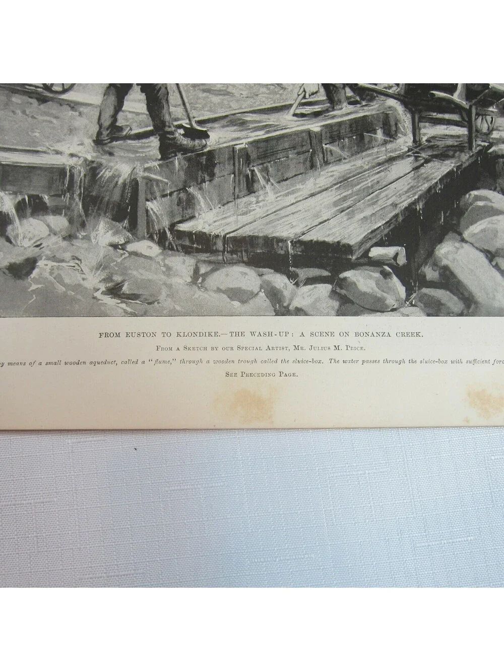 Antique 1898 Print Canada From Euston to Klondike: The River Front, Dawson City